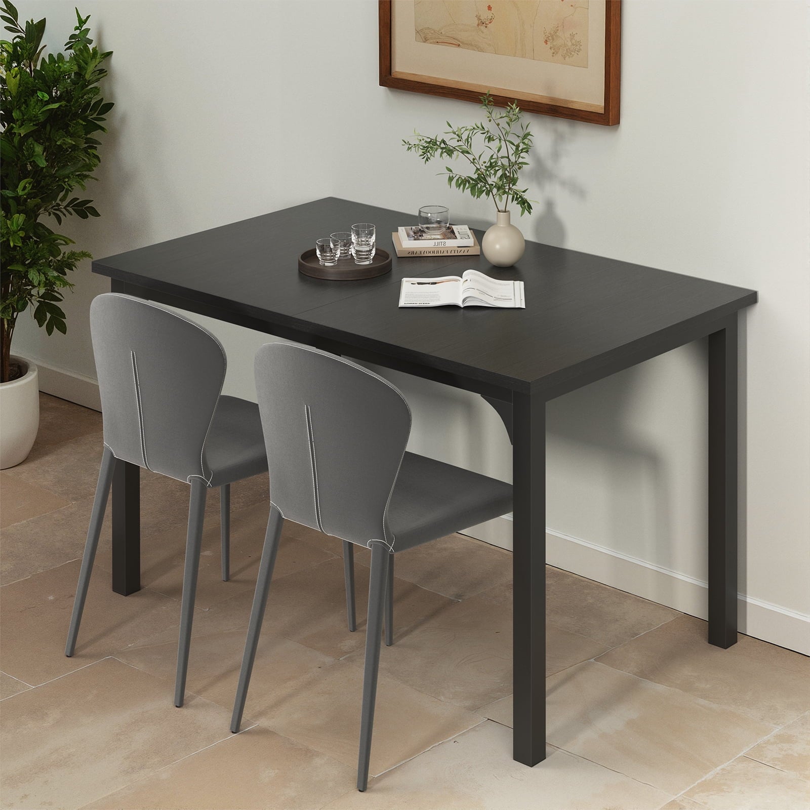 Someet Large Extendable Dining Table for 4-8, Modern Wood Space-Saving Extra Long Folding Kitchen Table for Dining Room, Natural