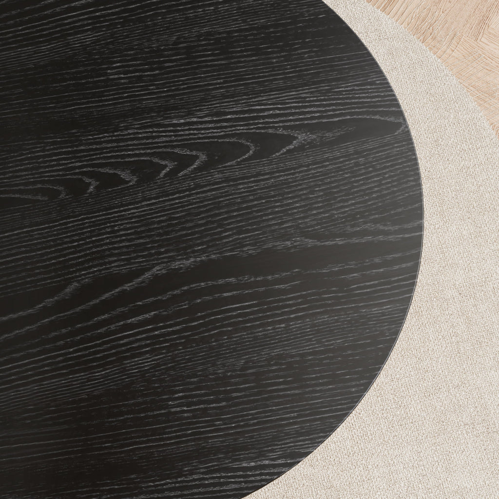 Rophefx 35.4 Solid Wood Round Dining Table with Handcrafted Relief Pedestal,Circle Dining Table,Natural