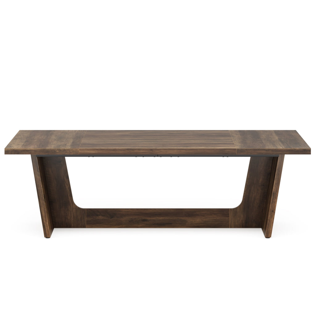 Fnova 70.87 Rectangular Dining Table for 4-6 People, Farmhouse Wood Kitchen Table with Sturdy Legs, Easy to Assemble