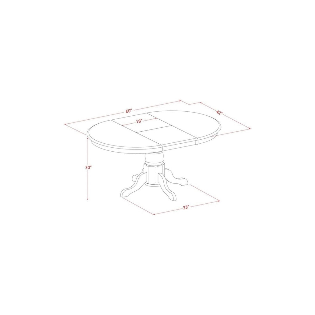 HomeStock 7 Pc Dining Set with A Kitchen Table and 6 Wood Seat Kitchen Chairs in Oak, Modern Dining Table Set for Dining Rooms