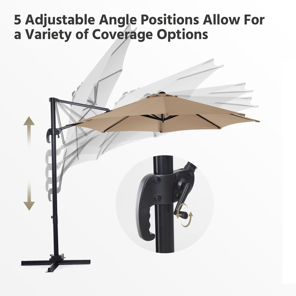 LAUSAINT HOME 10 Feet Patio Umbrella Outdoor Cantilever Round with 360-degree Rotation for UV Resistant, Wind Resistant, Patio, Outdoor, Deck, Garden, Backyard, Pool, Navy Blue