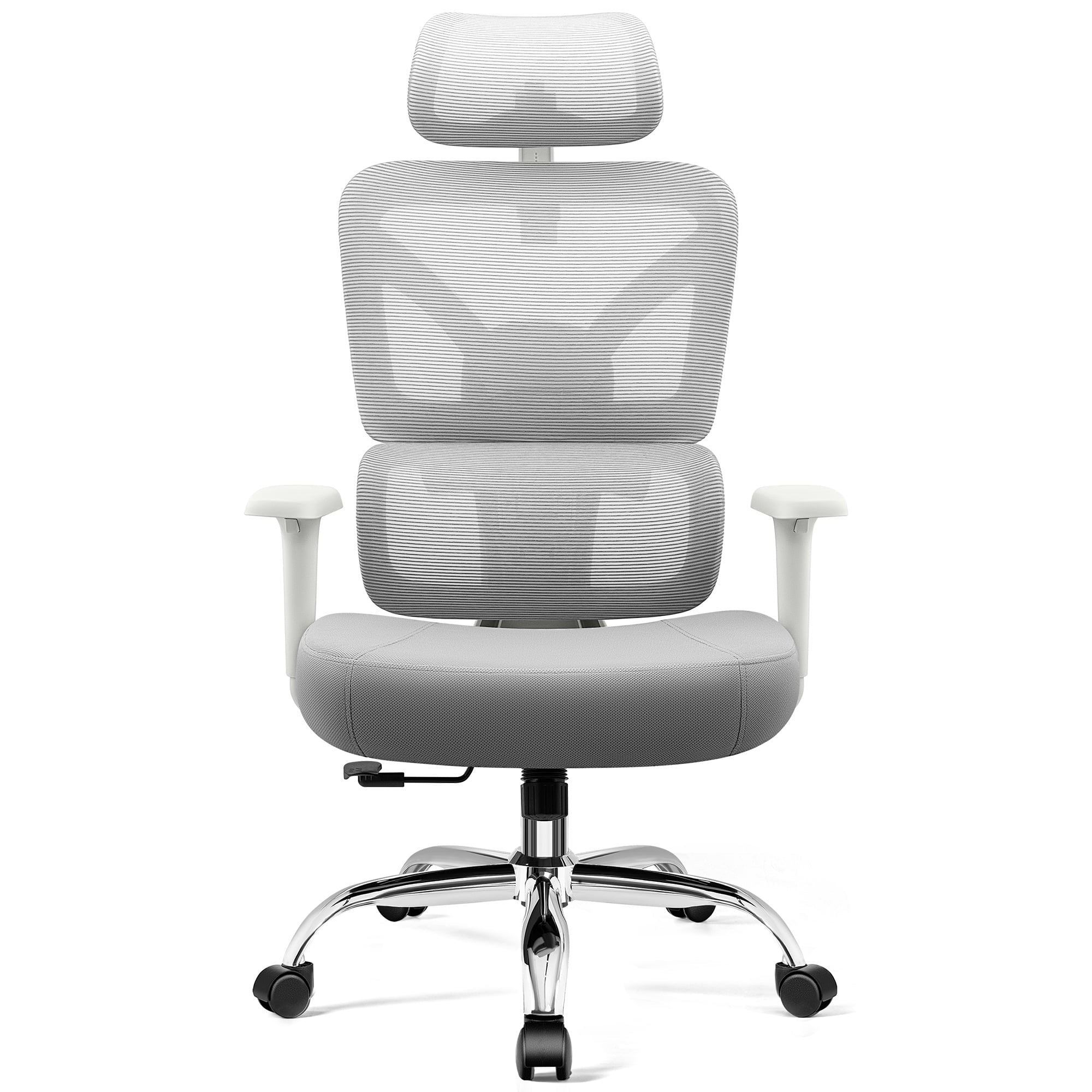 COOLHUT Ergonomic Mesh Office Chair with Footrest, Big and Tall Computer Desk Chair with Adjustable Lumbar Support, Headrest and Armrest, High Back Home Office Chair for Workspace, 300LBS, Black