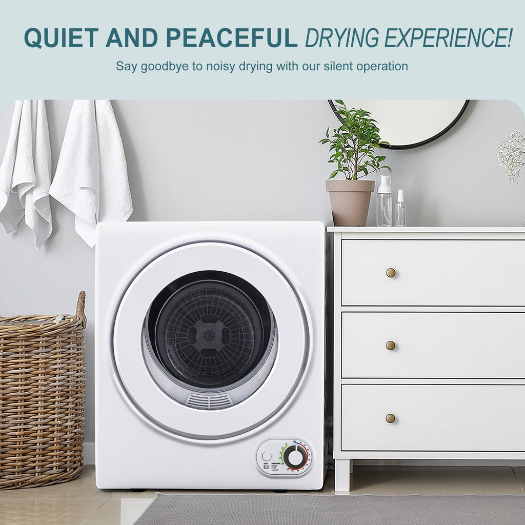 Simzlife 1.6 Cu. ft. Portable Clothes Dryer, Electric Compact Dryer Machine, 19.5 in W, 23.6 in H