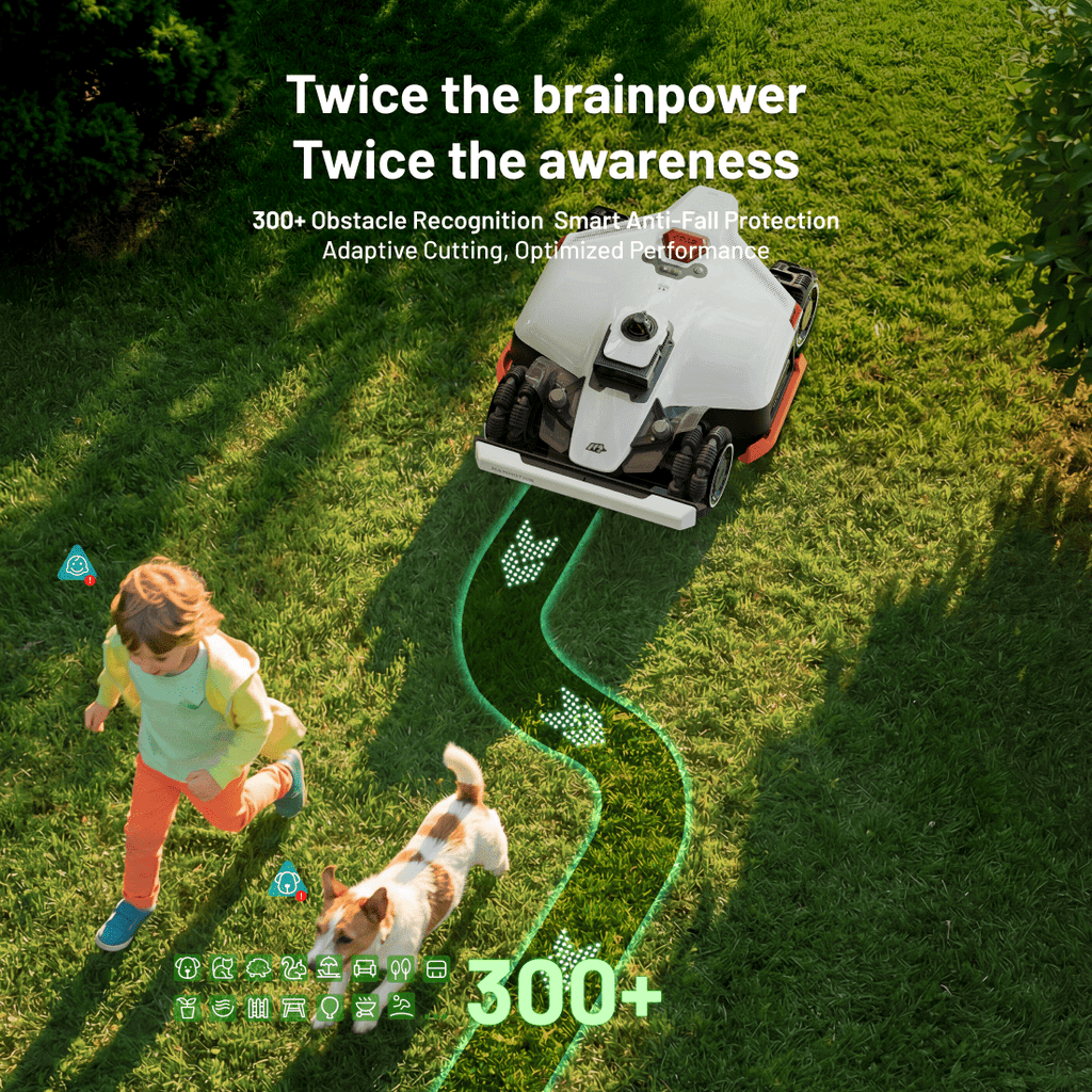Mammotion LUBA 3 AWD 3000 Robot Lawn Mower, 0.75 Acres,360° LiDAR+RTK+AI Vision Tri-Fusion Positioning,1.0-2.7in Cut