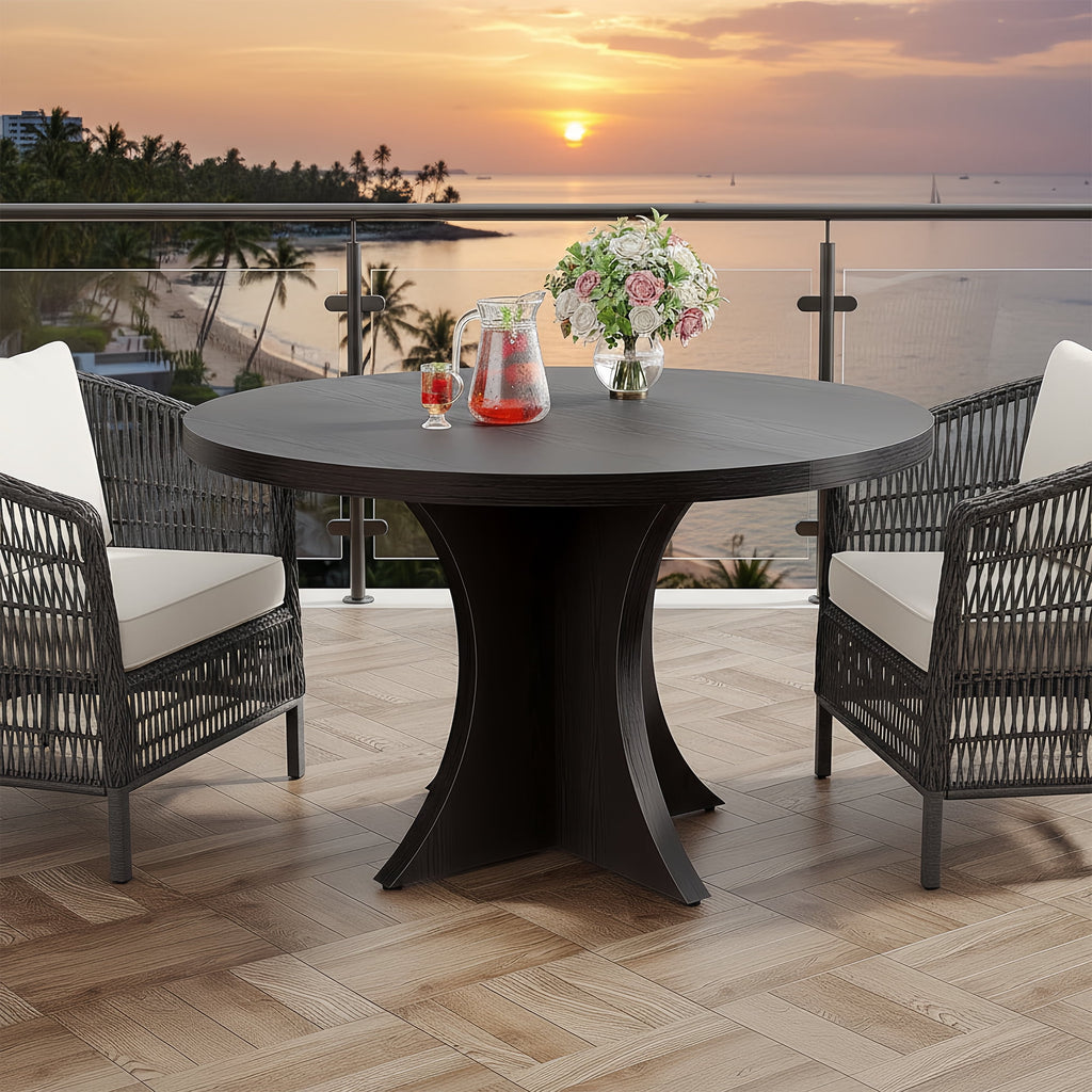 Modern Faux Marble Dining Table, 63 Rectangular 4-6 Seater Wood Table with Sturdy Base, Kitchen Living Room Dinner Table