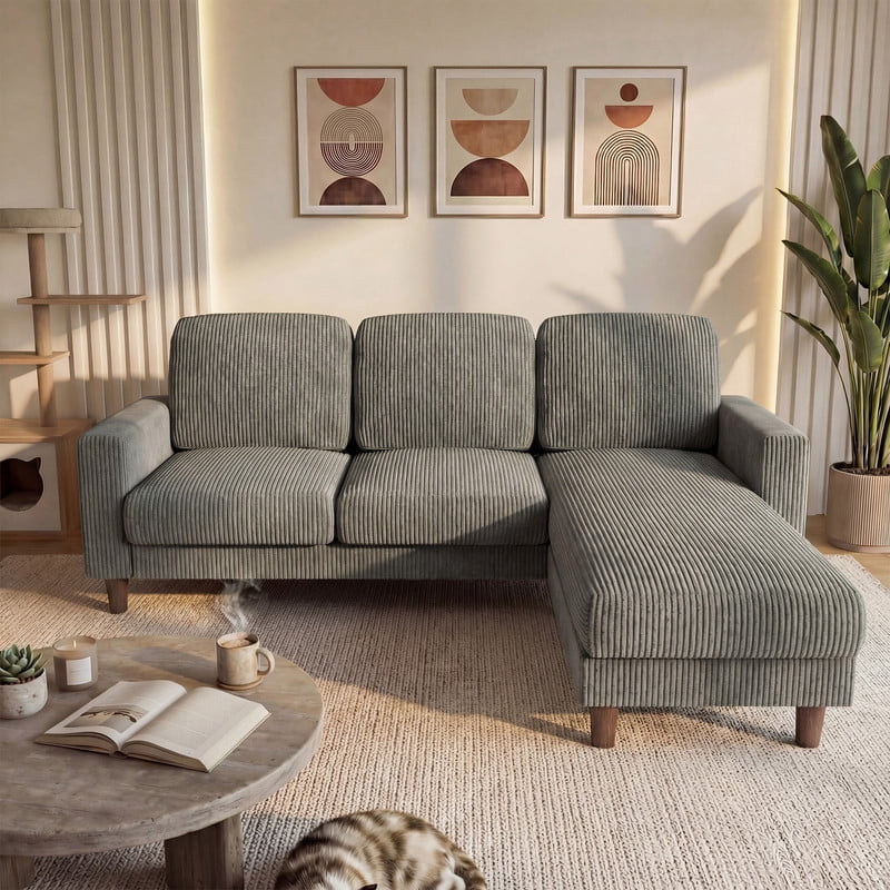 Homall Cloud Modular Sectional Sofa 3 Seat L-Shaped Cloud Oversized Sofa Couch for Living Room, Apartment and Small Space,Dark Gray