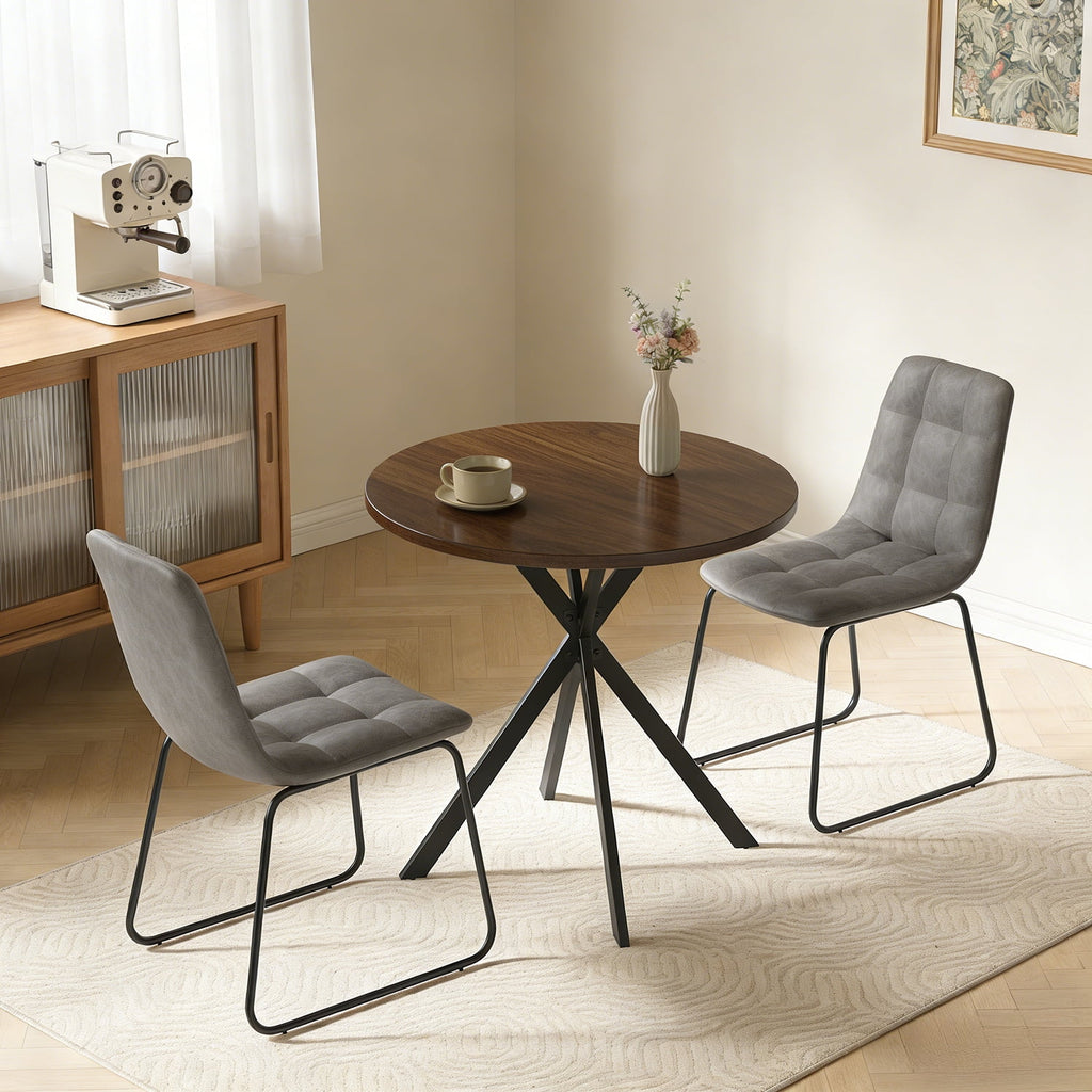Small Round Dining Table for 2-4 People, 31.7 Modern Round Kitchen Table, Space-Saving Table for Living Dining Room, Coffee ,Apartment