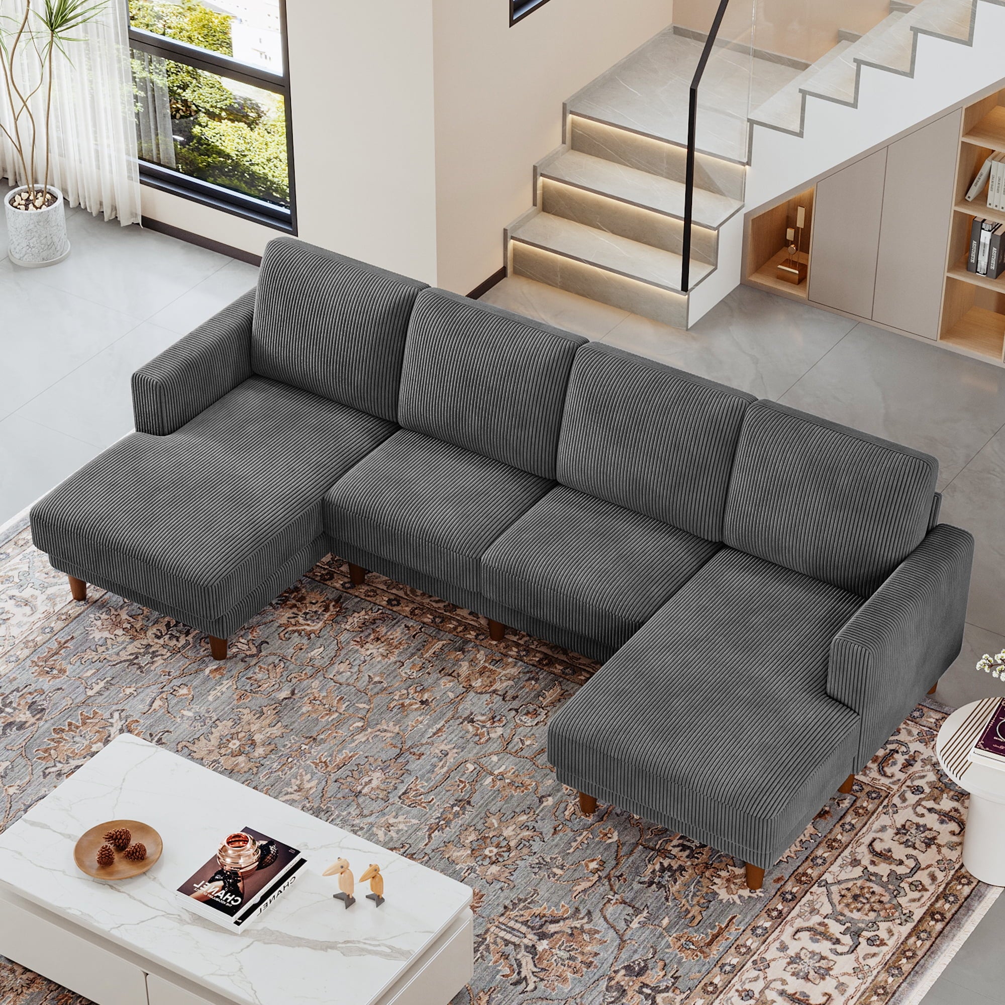 87 Corduroy Sofa,3 Seater Sofa with Extra Deep Seats,Neche Comfy Upholstered Couch for Living Room,2 Pillows,Green