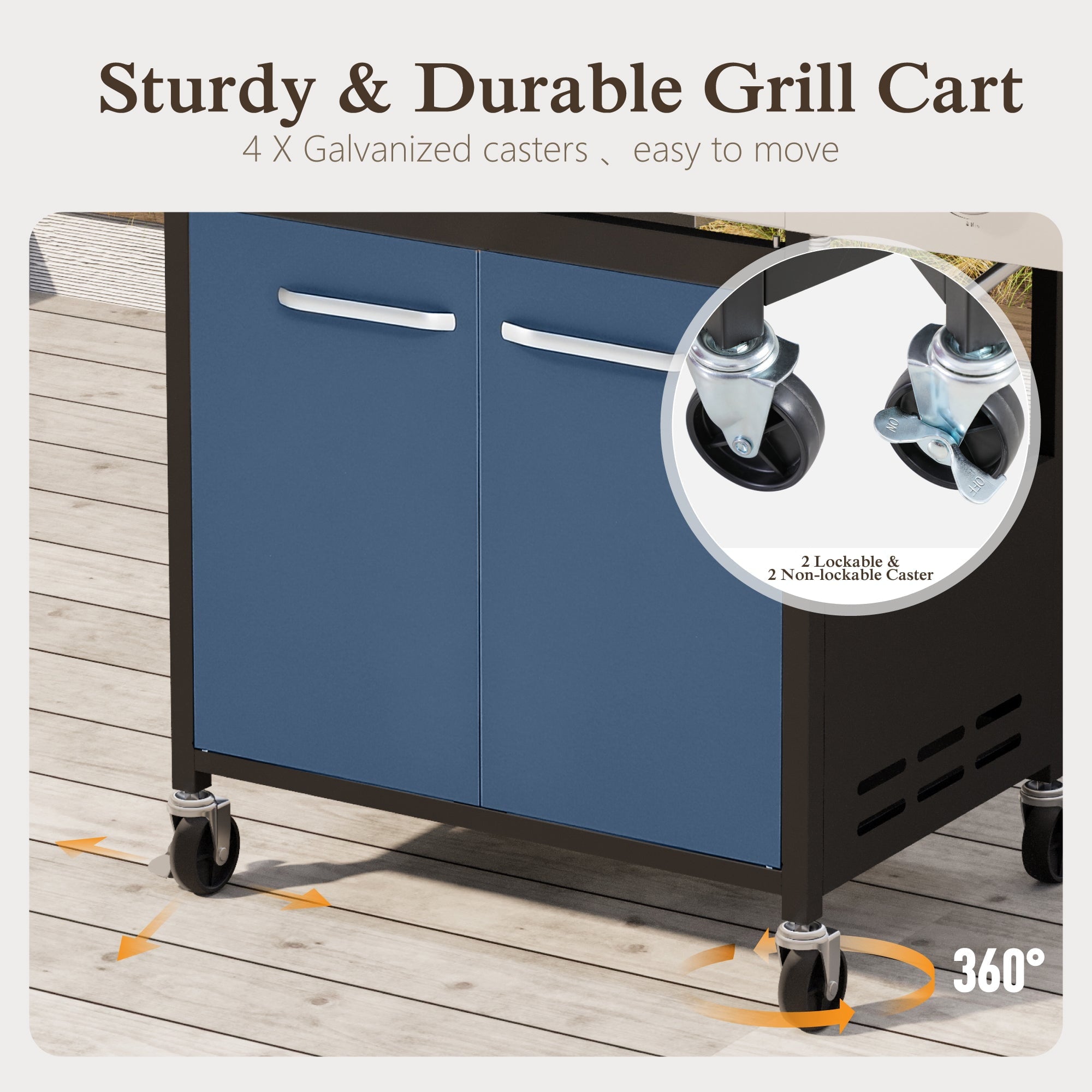 Alpha Joy 4-Burner Propane Gas Grill and Griddle Combo with Side Burner in Black