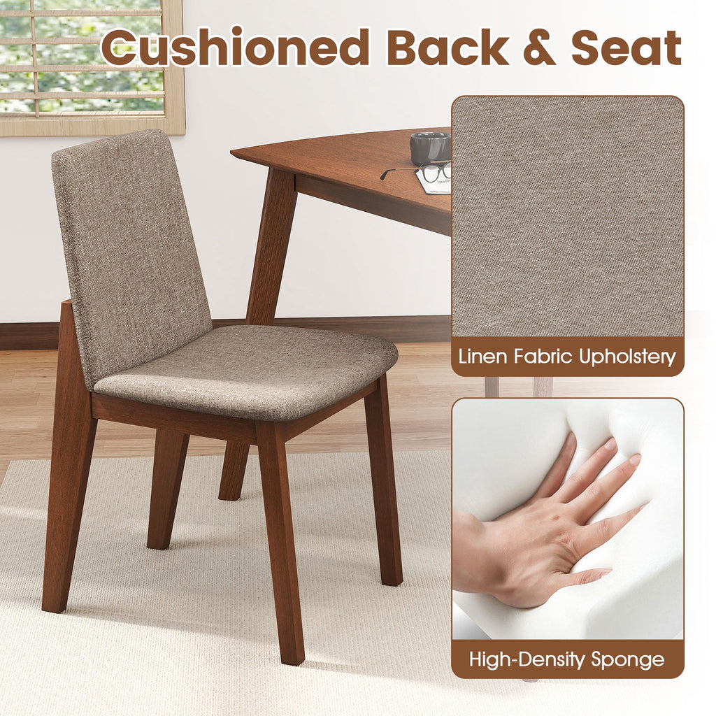 Costway 5-Piece Dining Table Set for 4,Rectangular Kitchen Table withLinen Fabric Chairs