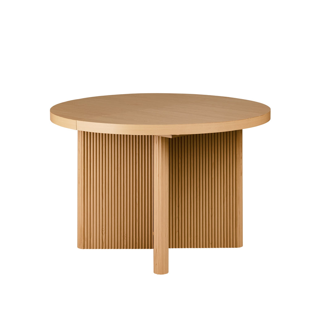 Better Homes & Gardens Lillian Fluted Round Expandable Dining Table, Walnut Finish