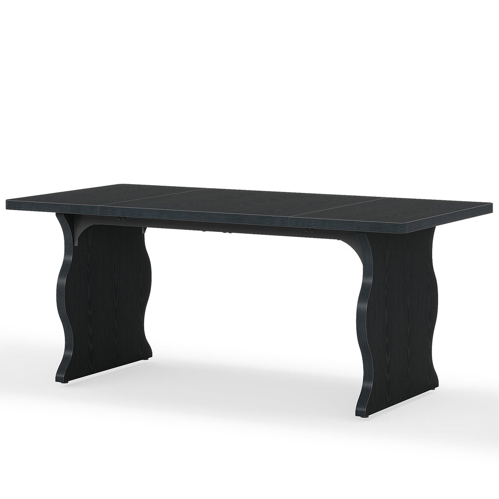 Fnova 63'' Rectangular Dining Table for 4-6 People, Farmhouse Dinner Table, for Dining Room, Kitchen, Office & Conference Use