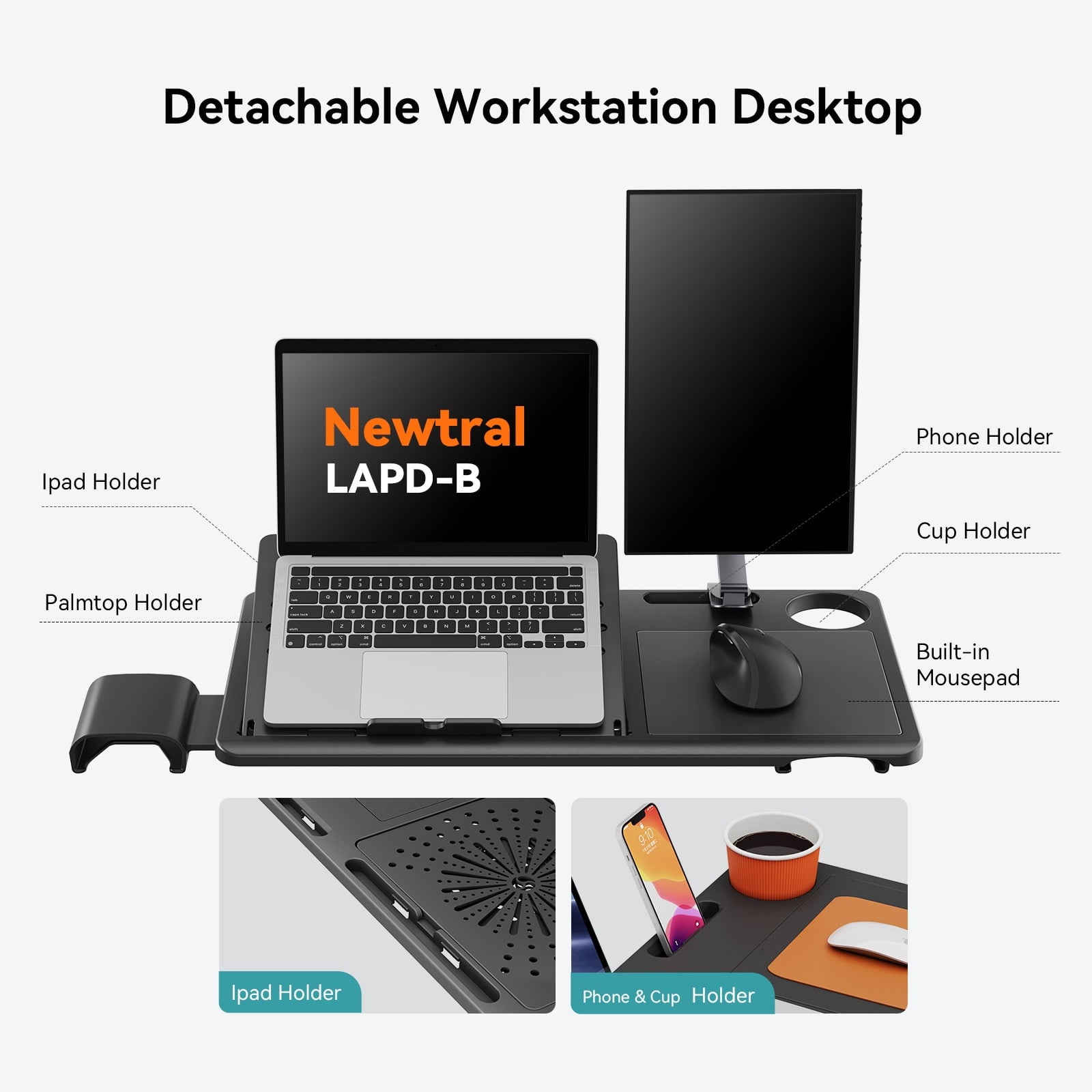 Newtral NT002 Ergonomic Chair with Laptop Tray for Home Office & Gaming