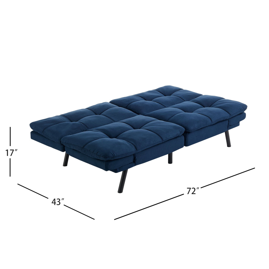 Mainstays 72 Memory Foam Futon Sofa Bed,Black