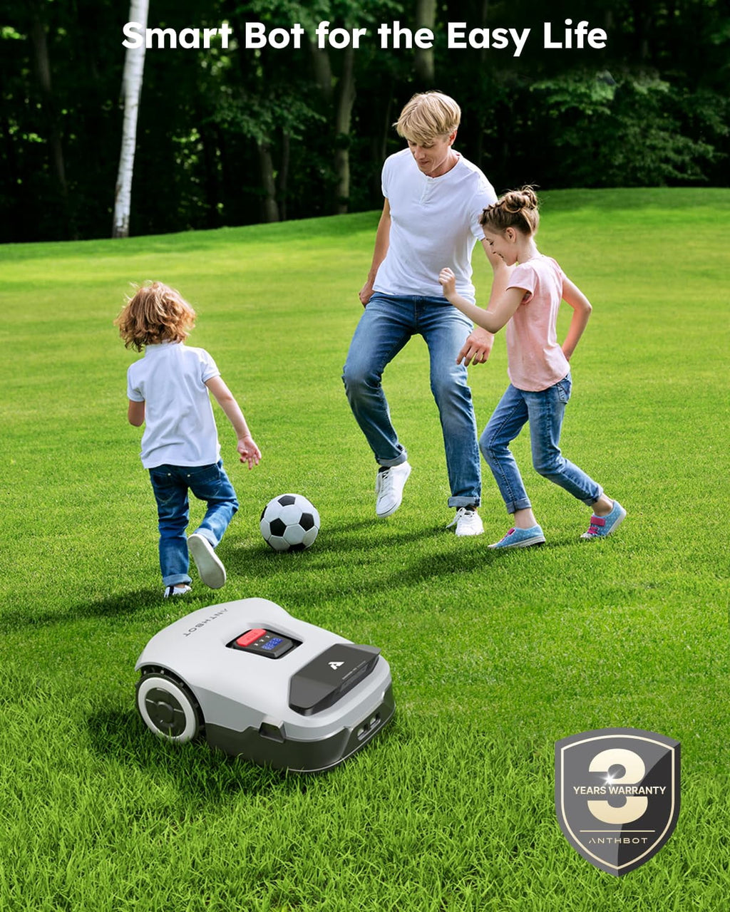 ANTHBOT Genie1000 Robotic Lawn Mower,Max 0.5 Acre,RTK and 4-Camera Vision Obstacle Avoidance
