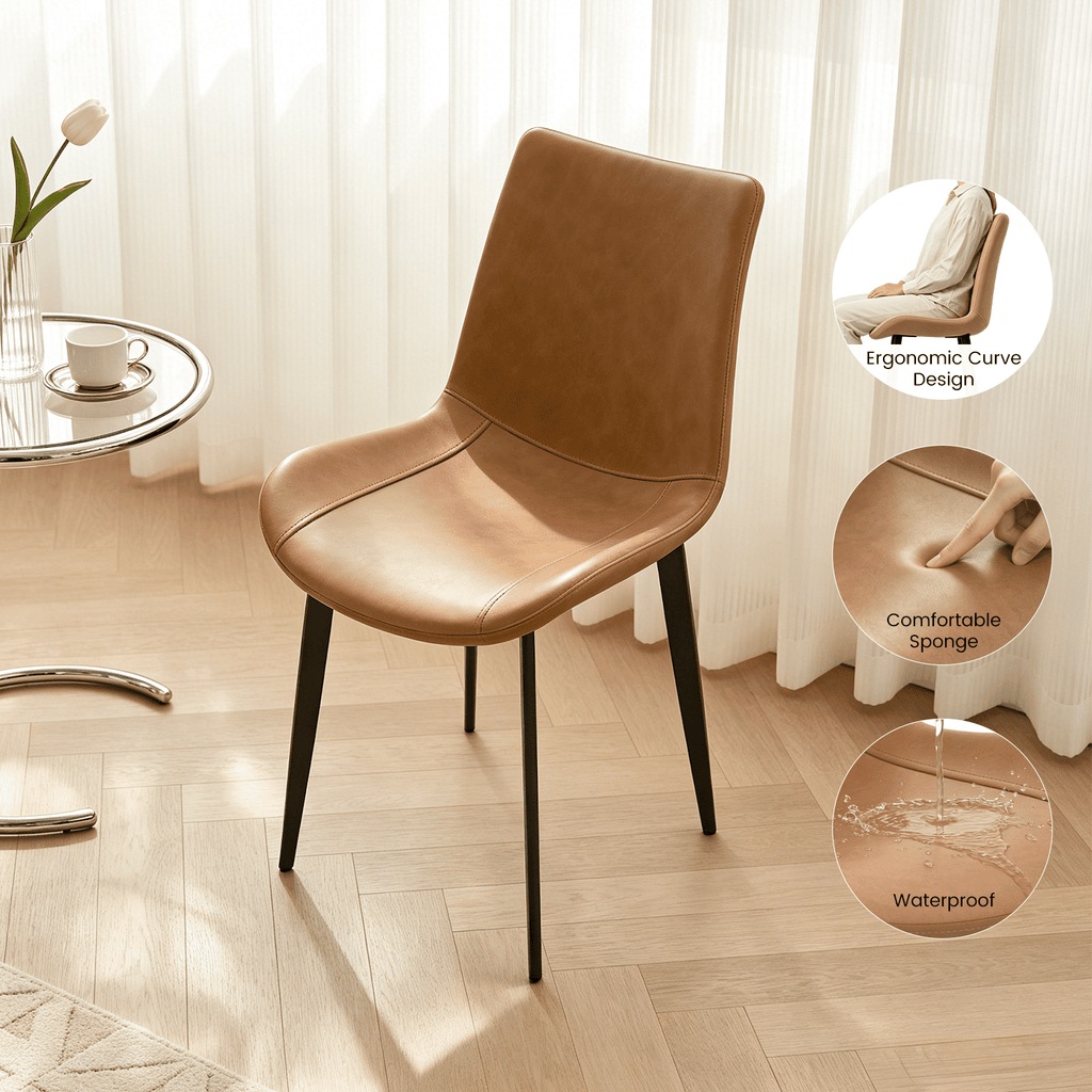 43.5 Round Dining Table for 4, Space Saving Kitchen Table with Metal Legs, Mid Century Modern Dining Table for Dining Living Room Apartment Small Space