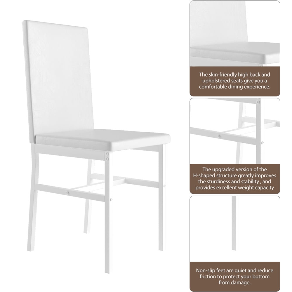 UHOMEPRO Dining Table Set for 4, 5 Piece Dining Room Table Set with Gray Velvet Upholstered Chairs, White Faux Marble Pattern Rectangle Kitchen Table Set for Breakfast Nook Small Space