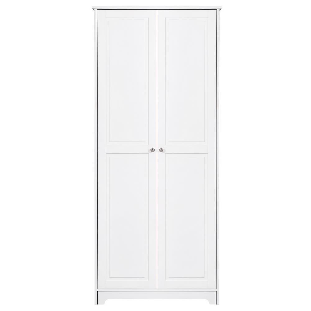 Ktaxon 72 Traditional 2-Door Kitchen Pantry, Storage Cabinet for Multifunctional Use, Wardrobe Armoire with 4 Adjustable Shelves, Tall Freestanding Cabinet for Kitchen, Dining Room, Bedroom, White