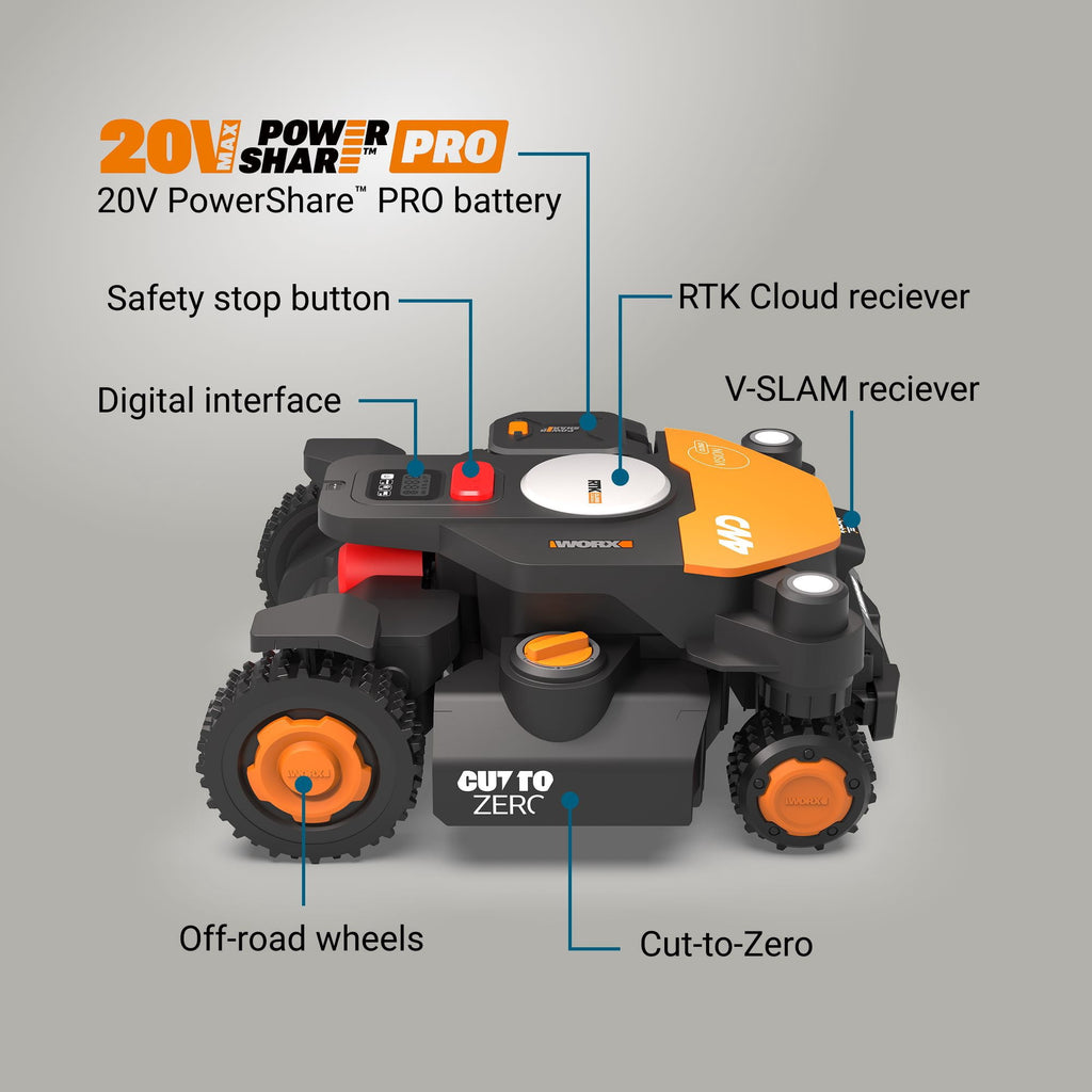 Worx WR346 Landroid Vision Cloud 4WD Robotic Lawn Mower (1½ Acre)