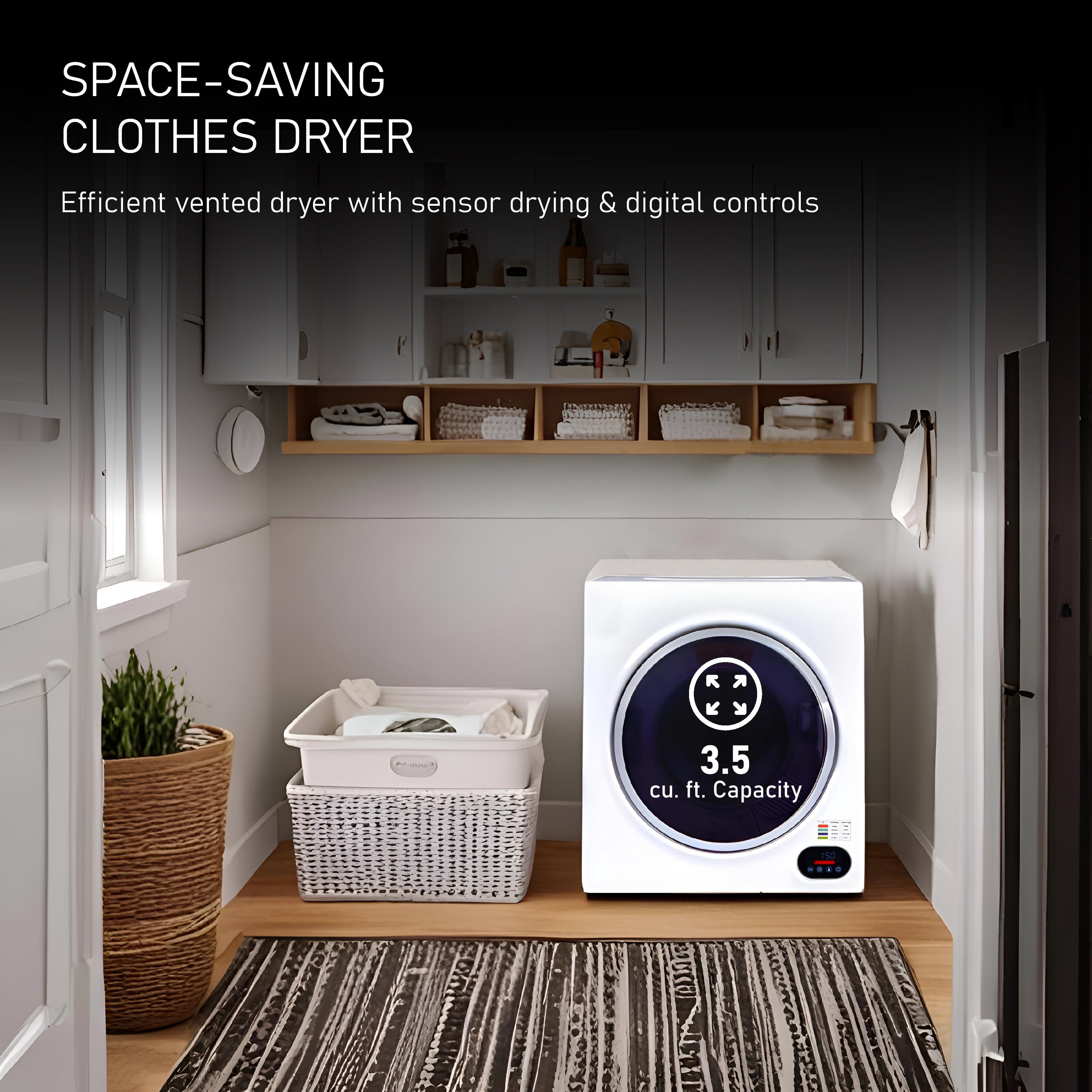 Pinnacle 21-852 S Compact Short Dryer with Digital Controls - 3.2 cu.ft., Silver
