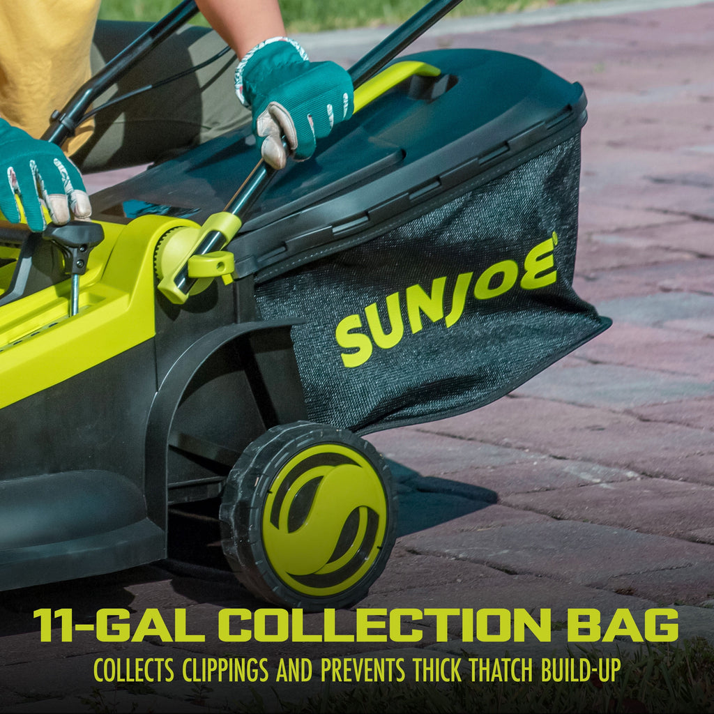 Sun Joe 24V Cordless Push Reel Lawn Mower, Battery Powered Grass Cutter for Yard, 15-Inch