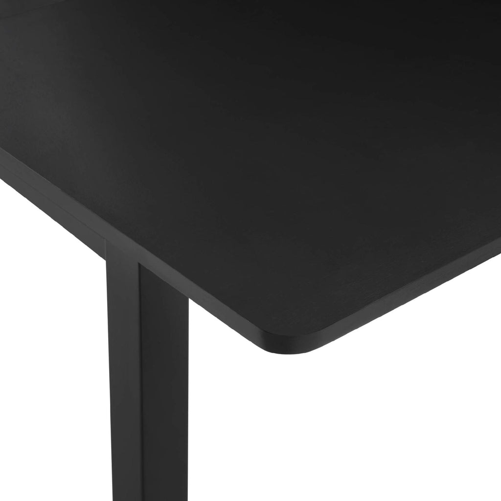 Lisonu 59 Extendable Dining Table, Modern Black Wooden Kitchen Table for 4-8 People, Space-Saving Expandable Table for Dining Room, Home Office & Small Living Spaces