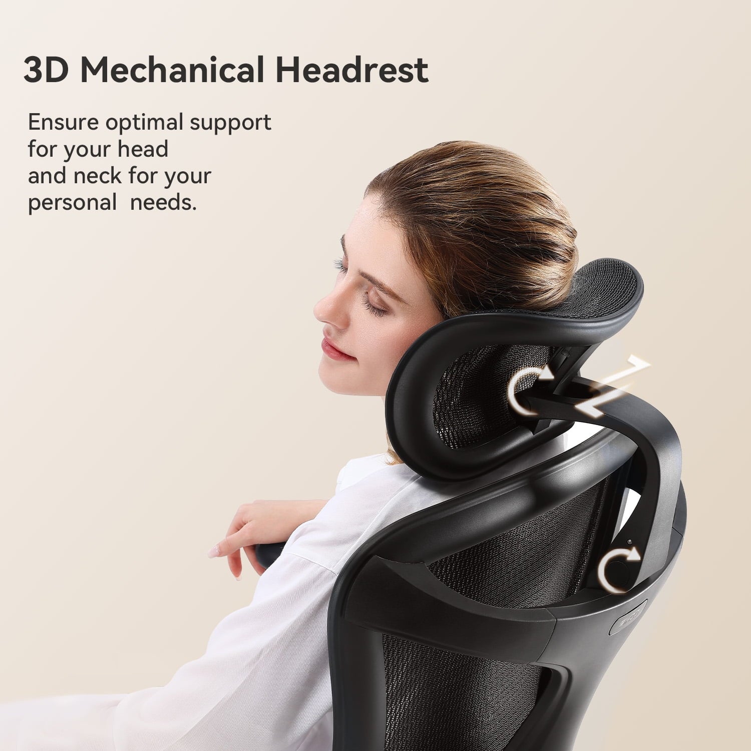 Sihoo Doro C300 Ergonomic Office Chair with Headrest, Lumbar Support, Adjustable Backrest, 3D Armrests, Breathable Mesh, Height & Tilt Adjustment - Black