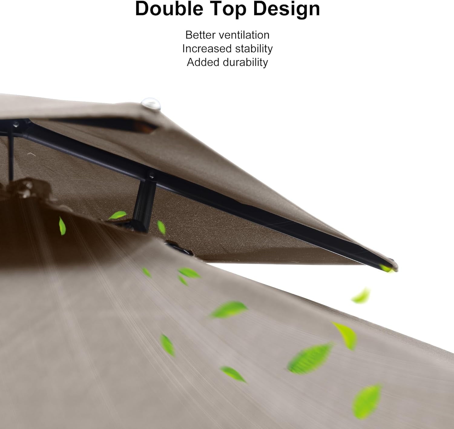 PURPLE LEAF Cantilever Umbrellas 12FT Square Large Patio Umbrella Offset Umbrella with 360°Rotation Tilting And Hanging Double Top, Grey