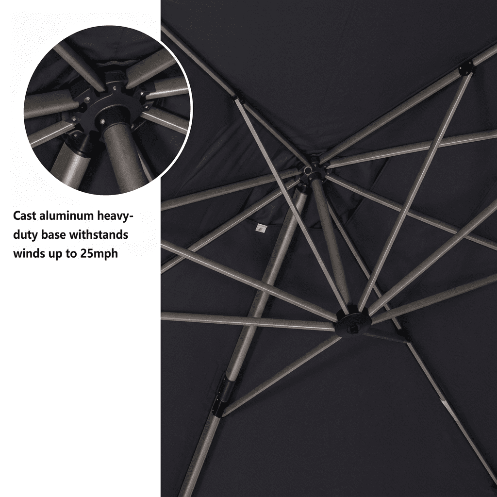 PURPLE LEAF Patio Umbrella with Base Included, 10ft Outdoor Aluminum Cantilever Umbrella with 360° Rotation, Aluminum Large Offset Umbrella for Outdoor Garden Pool, Beige