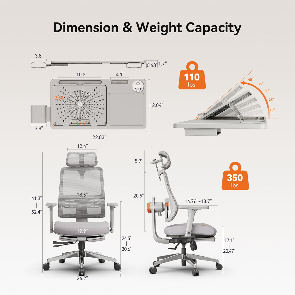 Newtral MagicH-PRO Ergonomic Chair with Laptop Tray for Home Office & Gaming