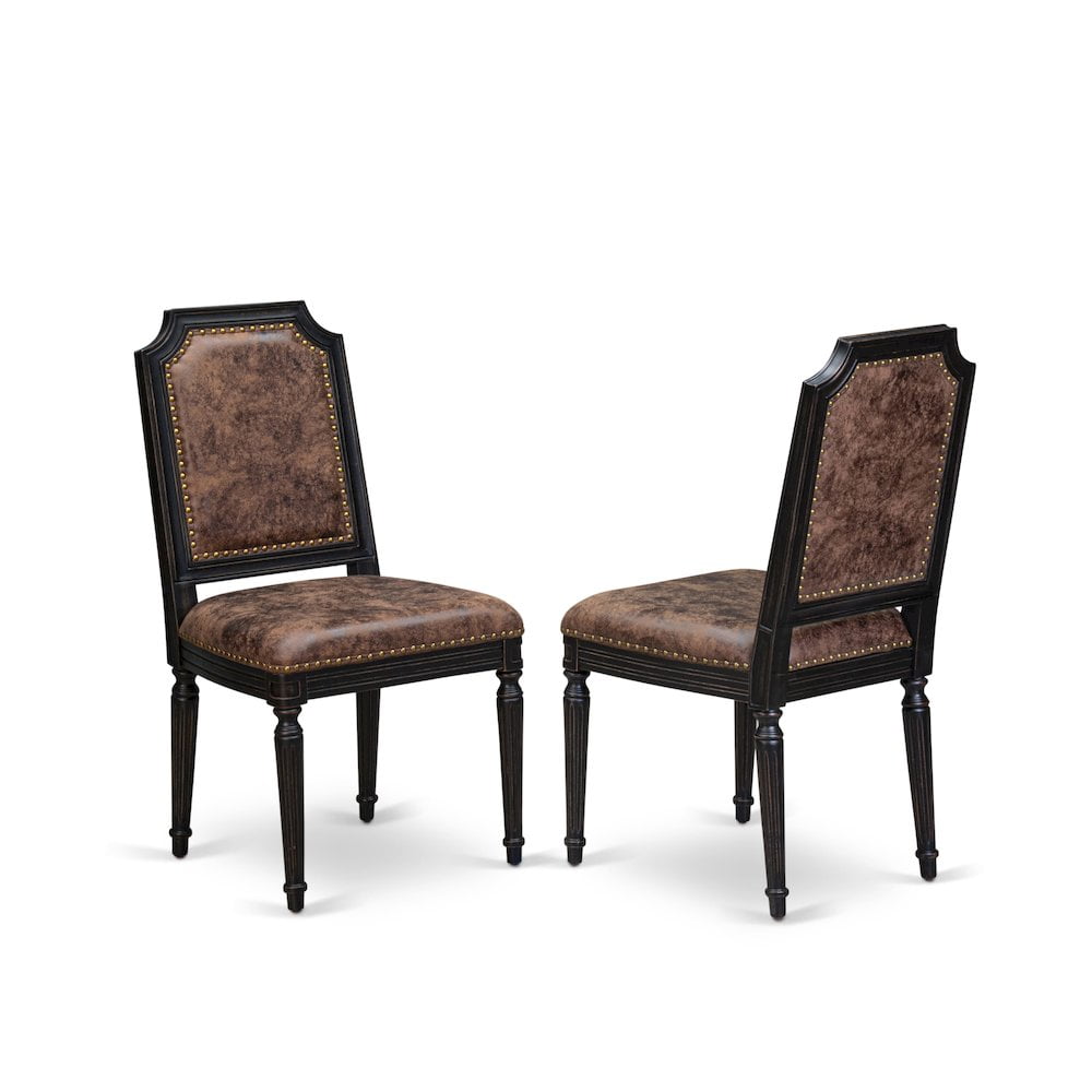 Luxe by East West Furniture 7 piece Modern Dining Table Set consists of a Dining Table and 6 Dinner Chairs
