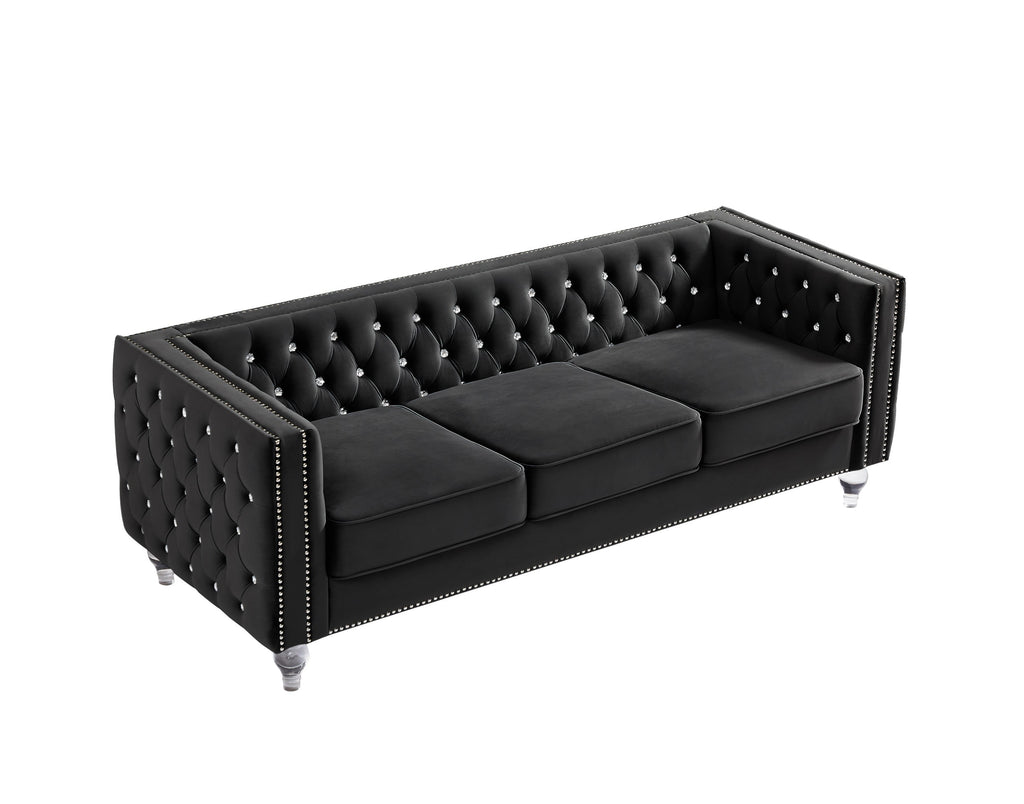 Gewnee 86.6 Modern Sofa Couch,Teddy Velvet 3 Seaters Comfy Couch with Deep Seat for Living Room,2 Pillows,Beige