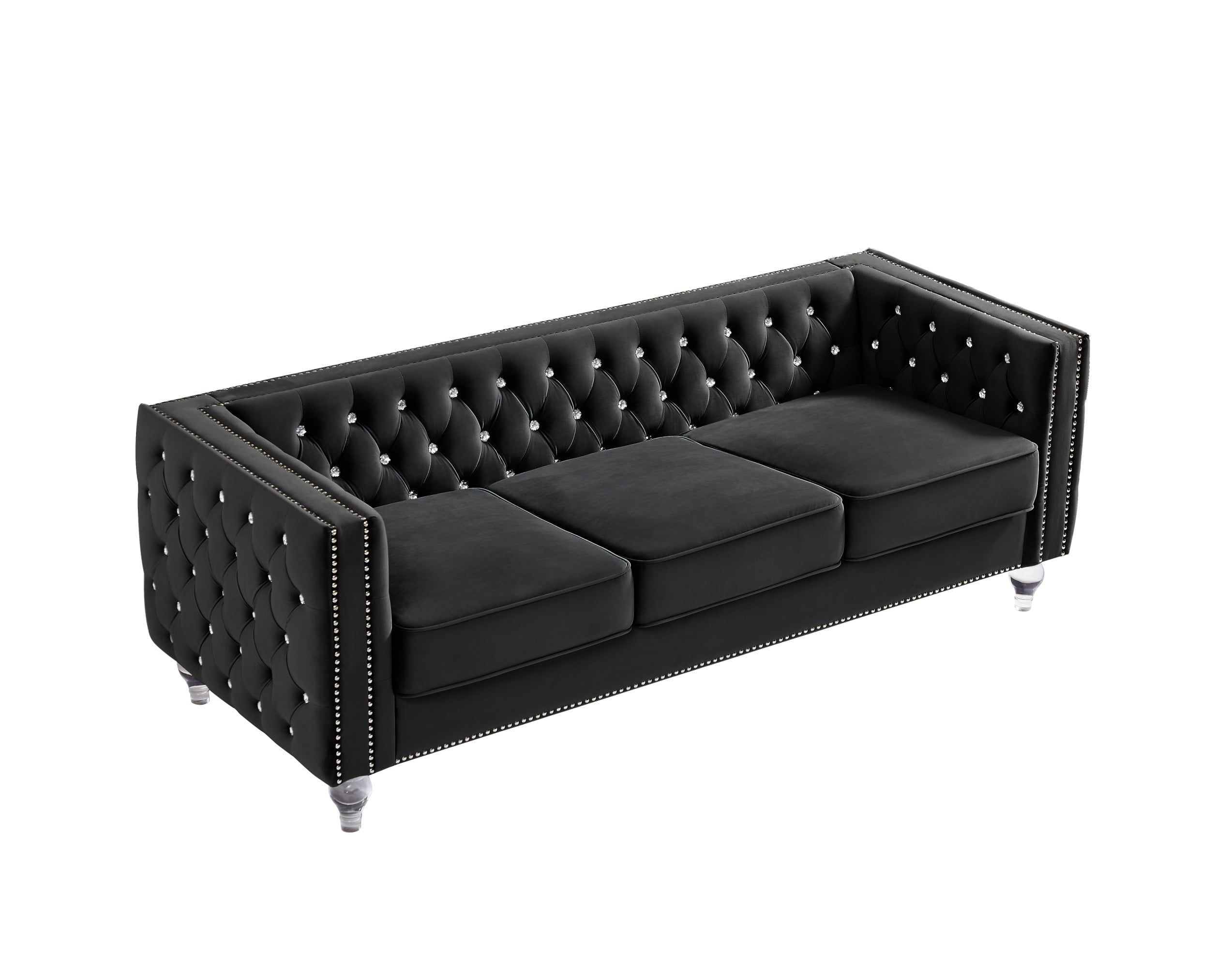 Gewnee 86.6 Modern Sofa Couch,Teddy Velvet 3 Seaters Comfy Couch with Deep Seat for Living Room,2 Pillows,Beige