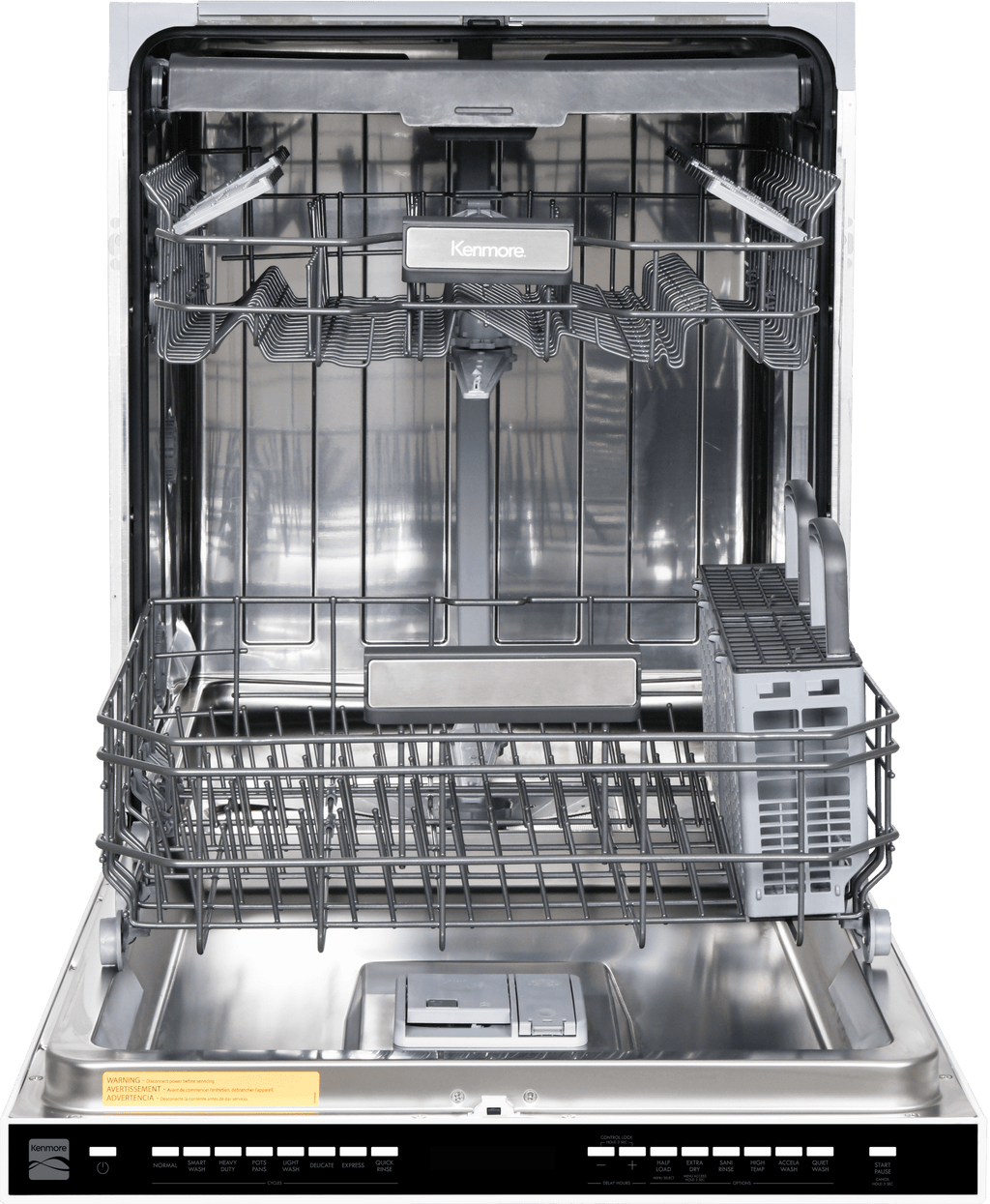 Kenmore 24” Built-In-Dishwasher w/ 3rd Rack & Turbo Dry with Bar Handle, Black