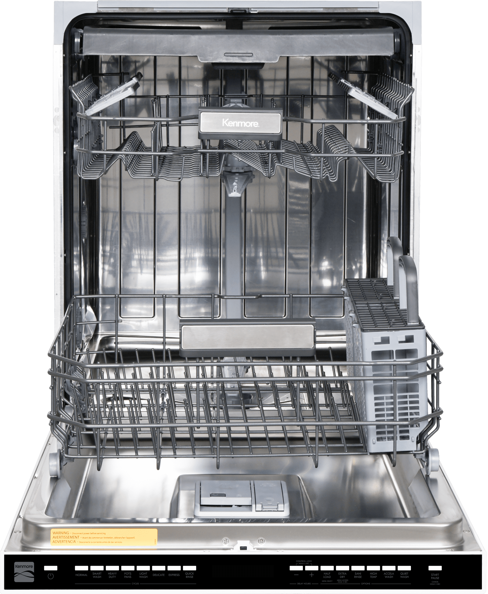 Kenmore 24” Built-In-Dishwasher w/ 3rd Rack & Turbo Dry with Bar Handle, Black