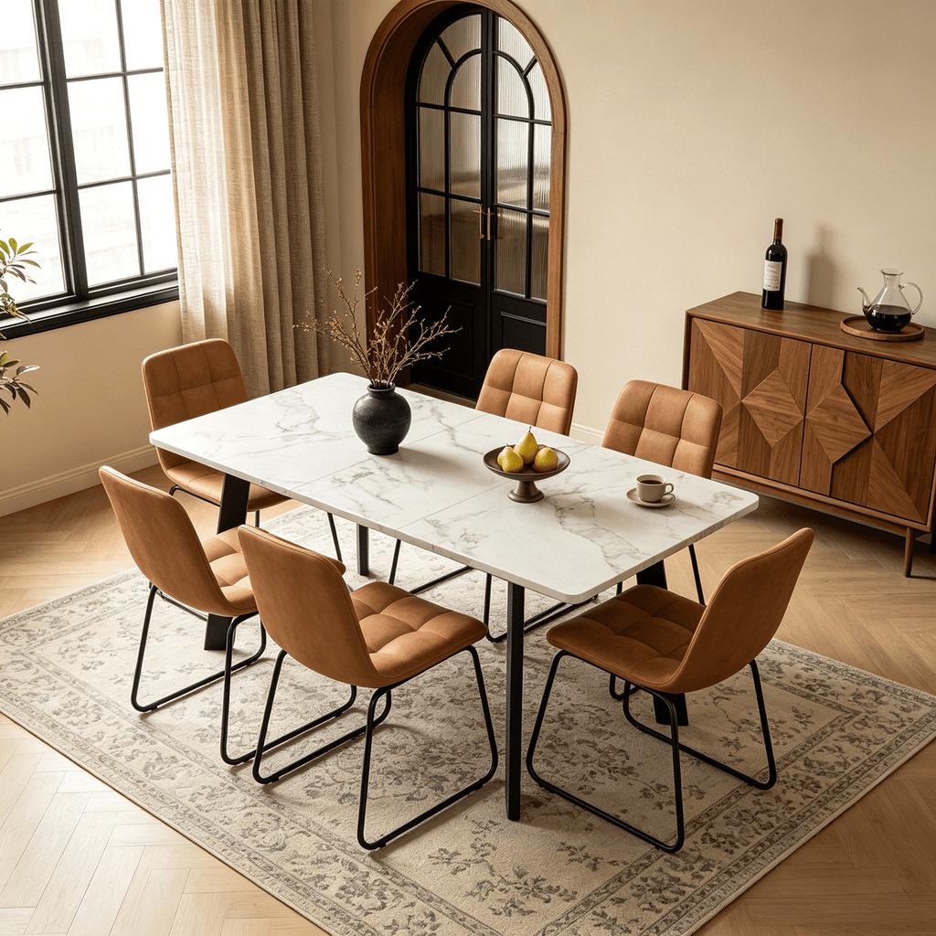 63.2-78.2 Extendable Dining Room Table,Modern MDF Dining Table Set for 4-8,Space Saving Dining Room Table Compact for Living Room, Apartment