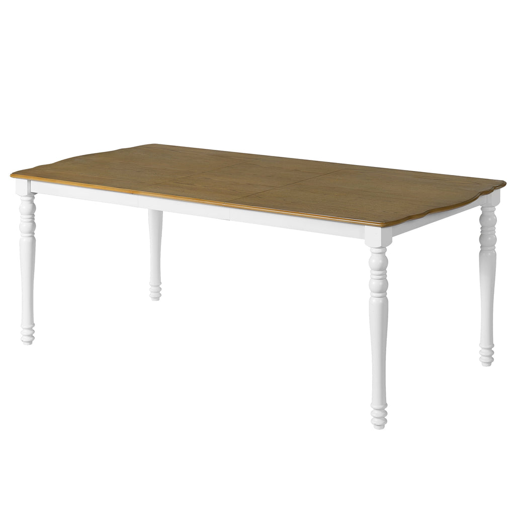 Harper & Bright Designs 7 Pieces Retro Dining Set for 6, Wood Rectangular Table with Designed Trestle Base and 6 Upholstered Chairs for Dining Room and Kitchen, Grey
