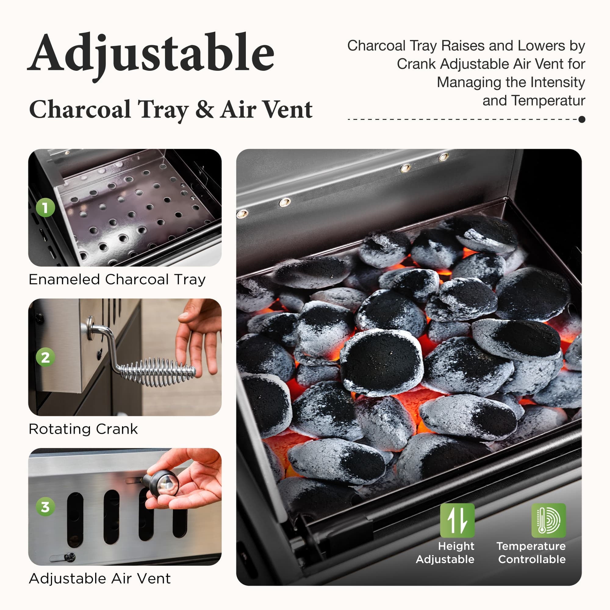 MF Studio Gas and Charcoal Grill Combo Dual Fuel 3-burner 37,000 BUT BBQ Grill with Side Burner