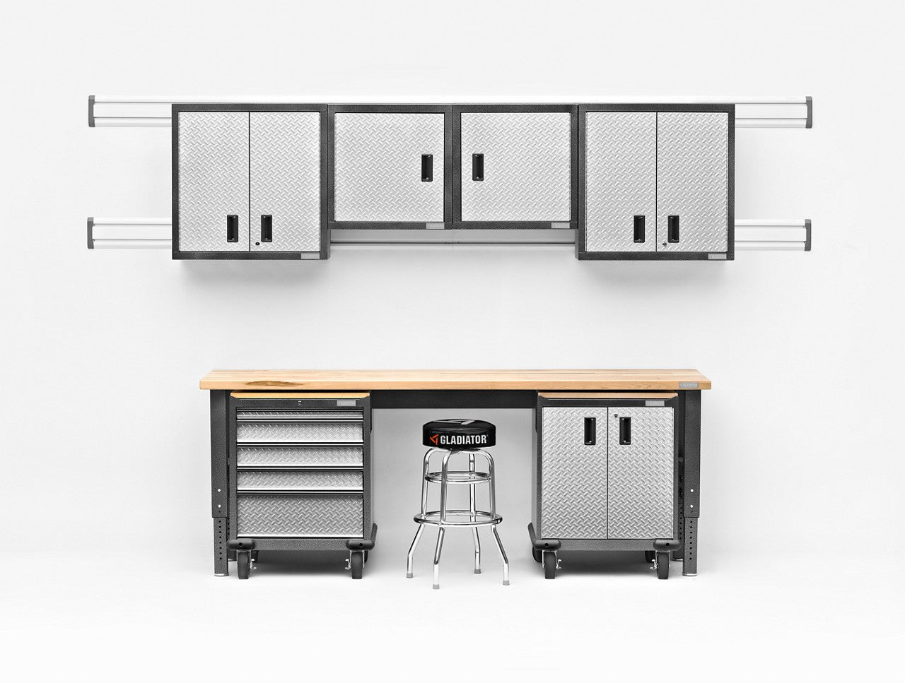 GLADIATOR 8' ADJUSTABLE HEIGHT HARDWOOD WORKBENCH
