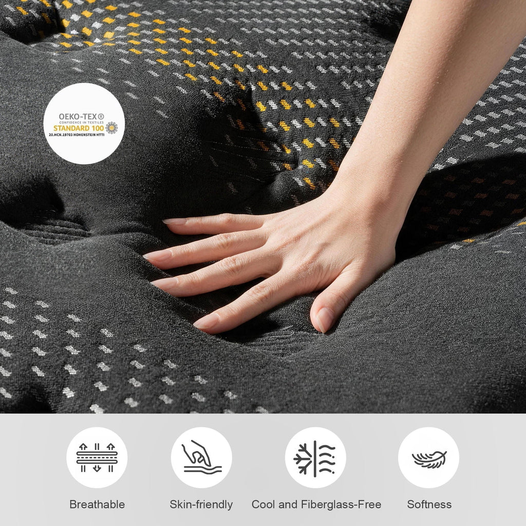 NISIEN QUEEN Size Mattress (Upgraded), 12 Inch Luxury Hybrid QUEEN Mattress in a Box, Cooling Gel Memory Foam & Pocket Springs, Medium Firm, Back Pain Relief, Extra Edge Support, 365-Night Trial