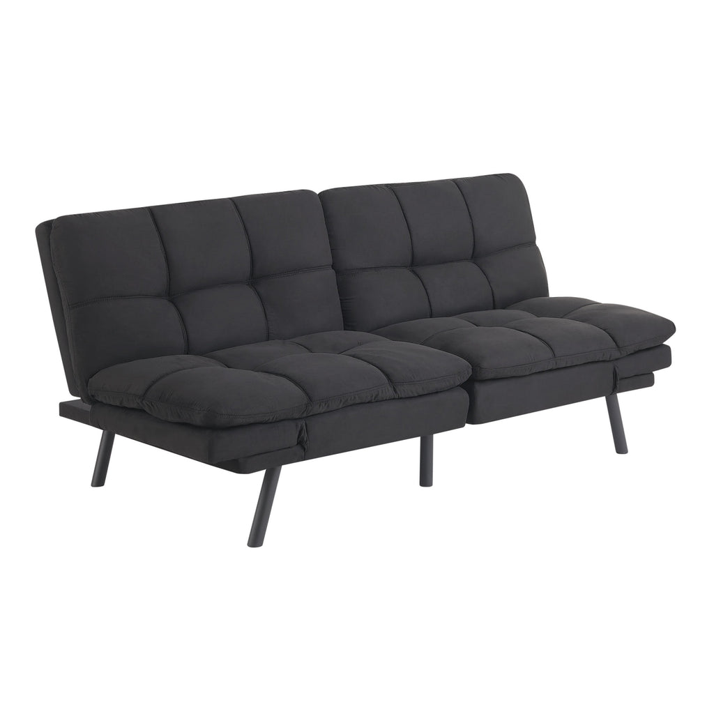 Mainstays 72 Memory Foam Futon Sofa Bed,Black