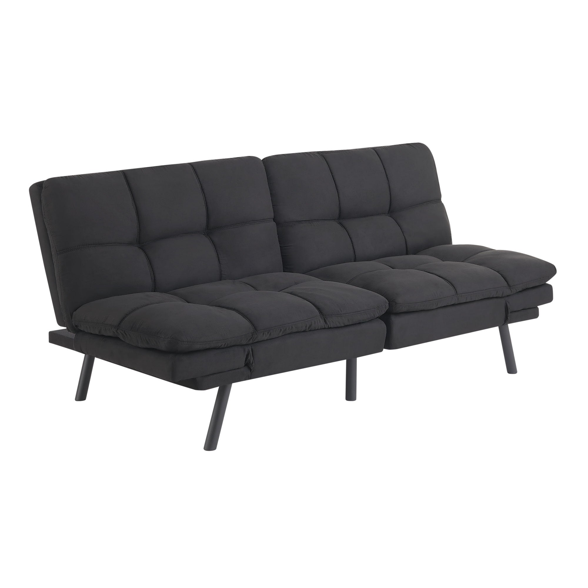 Mainstays 72 Memory Foam Futon Sofa Bed,Black