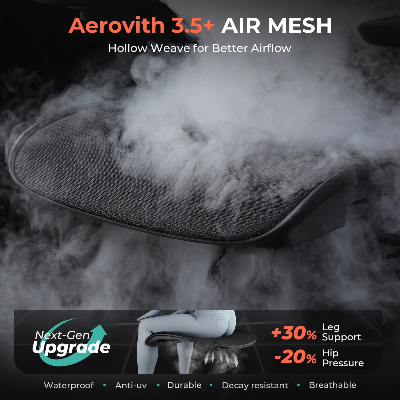 Ergonomic Mesh Office Chair with Adjustable Lumbar Support, Flip-Up Arms, Headrest, Swivel Task Chair for Home Office