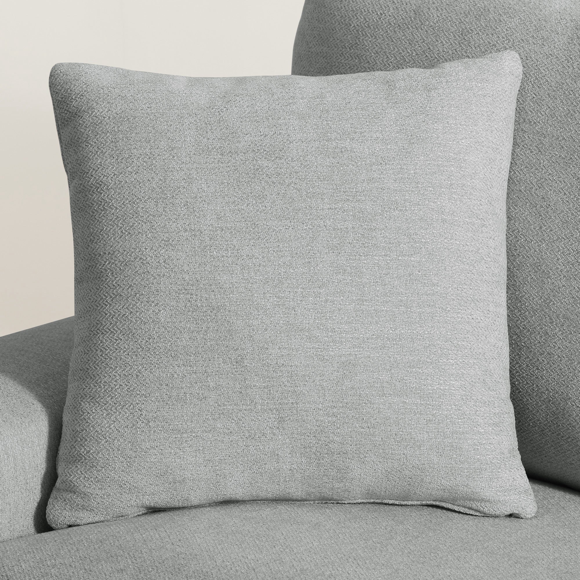 Poshby 88.58''W 3 Seater Sofa Couch with Chenille, Modern Square Arm for Living Room, Light Gray