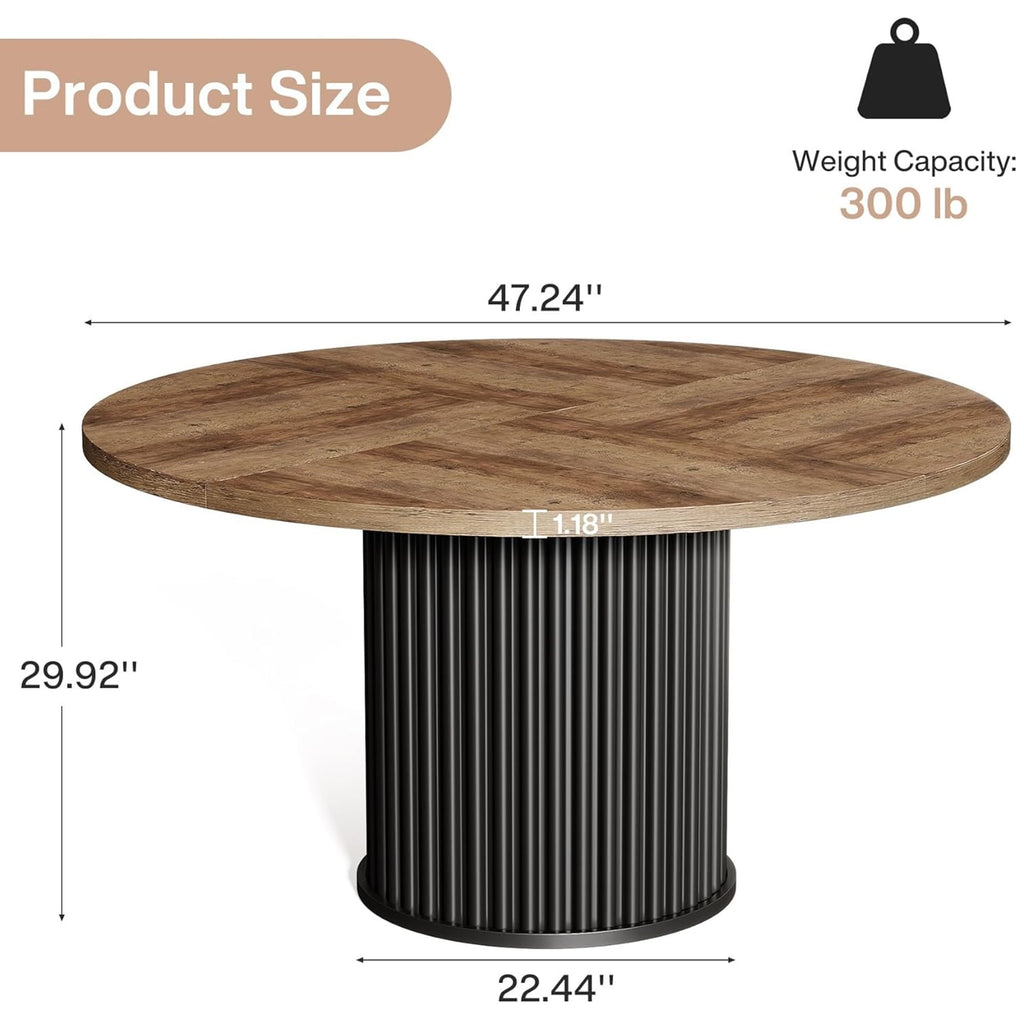 Modern Faux Marble Dining Table, 63 Rectangular 4-6 Seater Wood Table with Sturdy Base, Kitchen Living Room Dinner Table