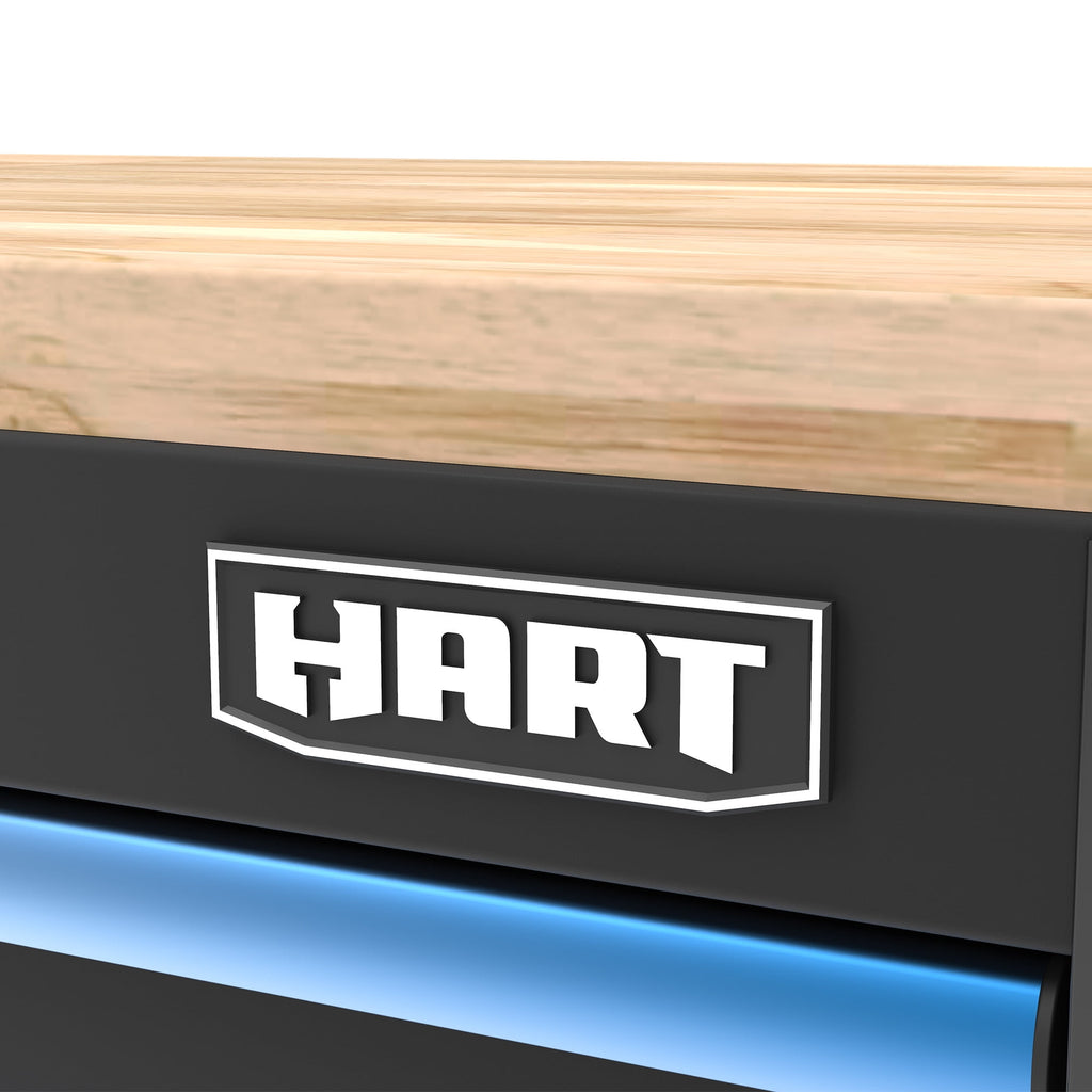 HART 36-Inch 5-Drawer Mobile Tool Chest Workbench with Wood Top, Rolling Garage Storage