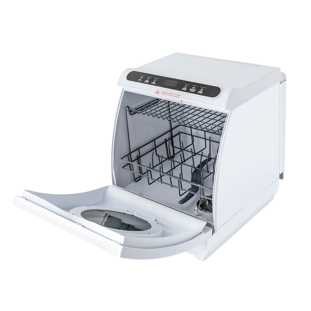 Portable Countertop Dishwasher Air Drying 5 Programs W/ 7L Water Tank 110V