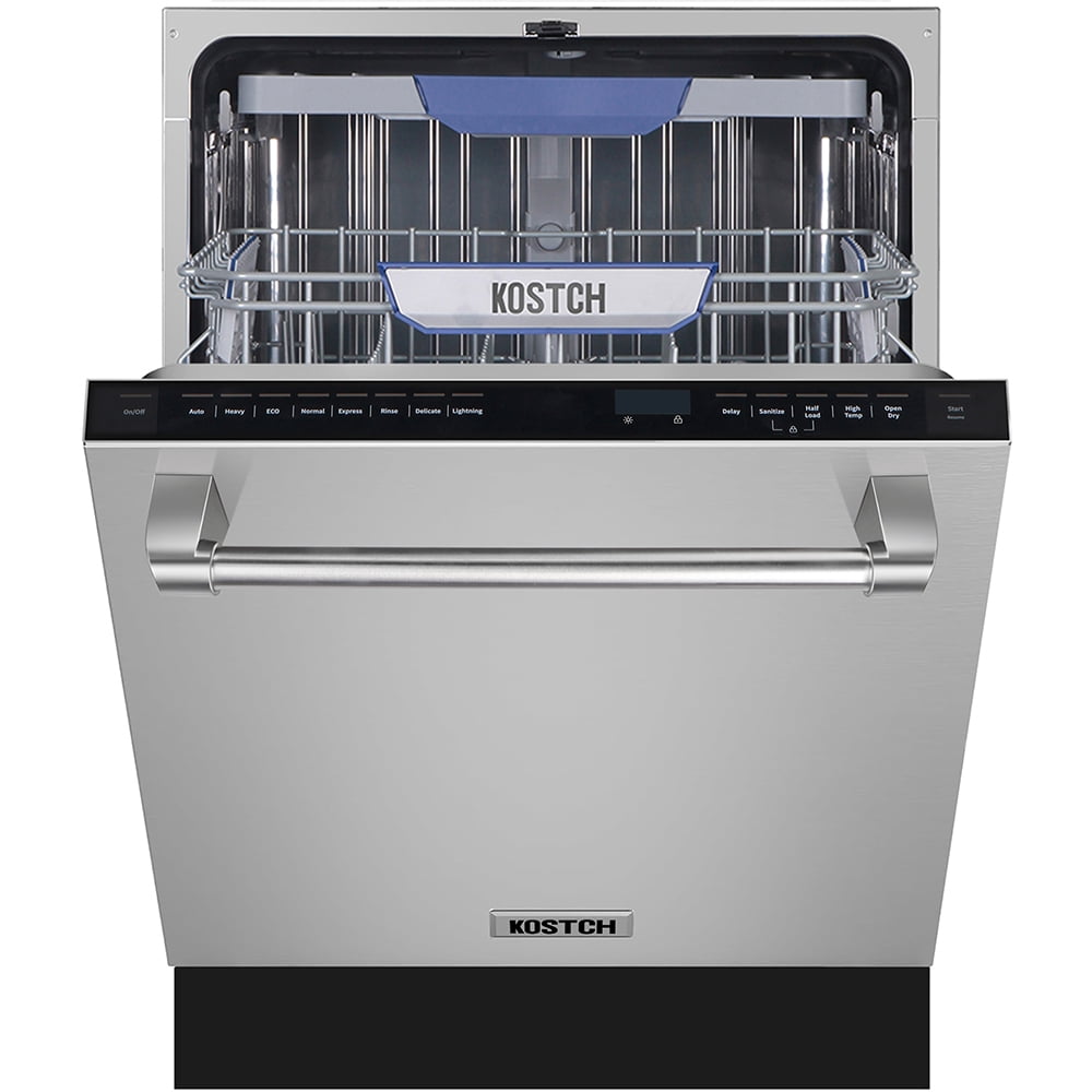 KOSTCH 24in Built-in Dishwasher with 8 wash programs & 4 Dry Options, Large Capacity 15 Place Settings,Stainless Steel Handle, 45-dBA Ultra-Quiet, ENERGY STAR Certified