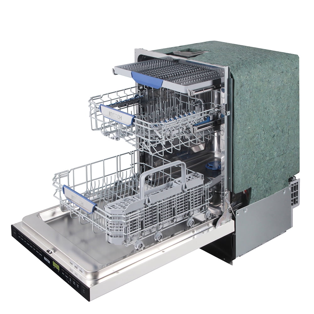 KOSTCH 24in Built-in Dishwasher with 8 wash programs & 4 Dry Options, Large Capacity 15 Place Settings,Stainless Steel Handle, 45-dBA Ultra-Quiet, ENERGY STAR Certified
