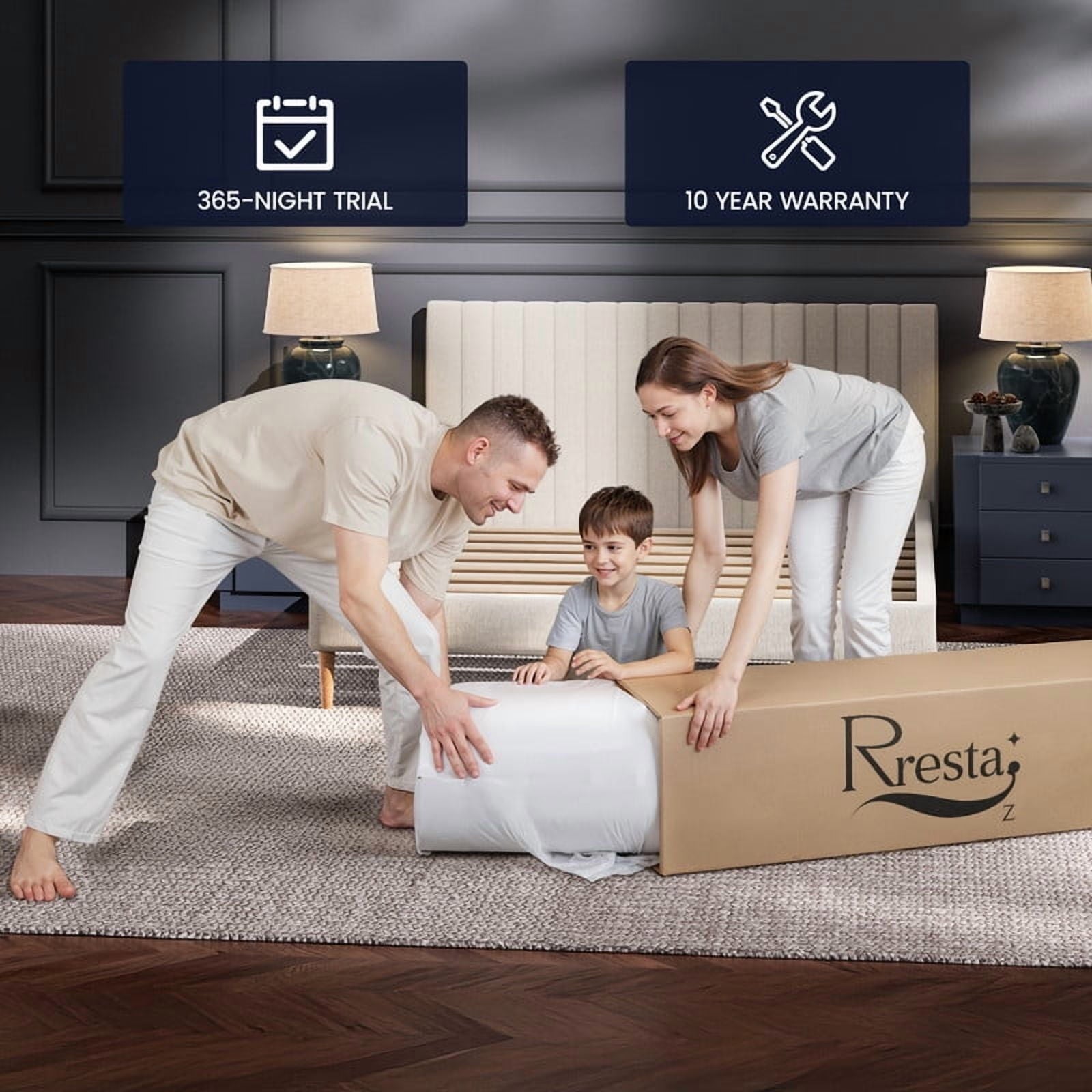 Bedstory Firm Queen Hybrid Mattress 10, Euro Top, Extra Back & Hip Support, CertiPUR-US Certified, 365-Night Trial